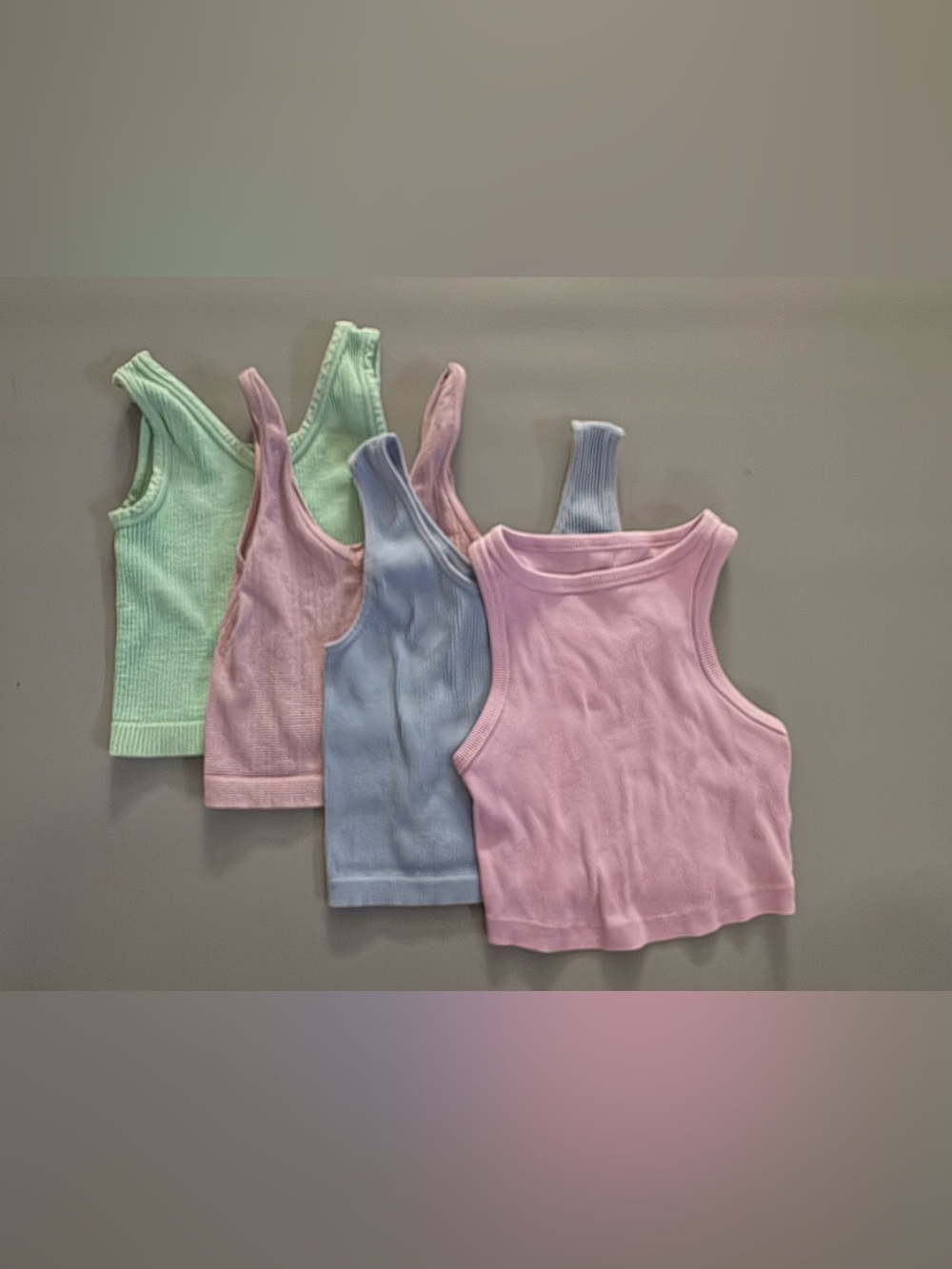 Girls Tank Bundle - Pastel Pink, Blue & Mint (4-Pack)